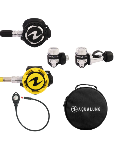 Conjunto Regulador Helix Pro + Octopus + Manómetro + Saco Aqualung | AquaSport