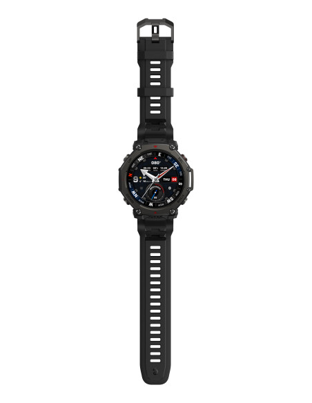Amazfit T-Rex 3 Pro 3,81 cm (1.5") AMOLED 48 mm Digital 480 x 480 pixels Ecrã táctil Preto Wi-Fi GPS